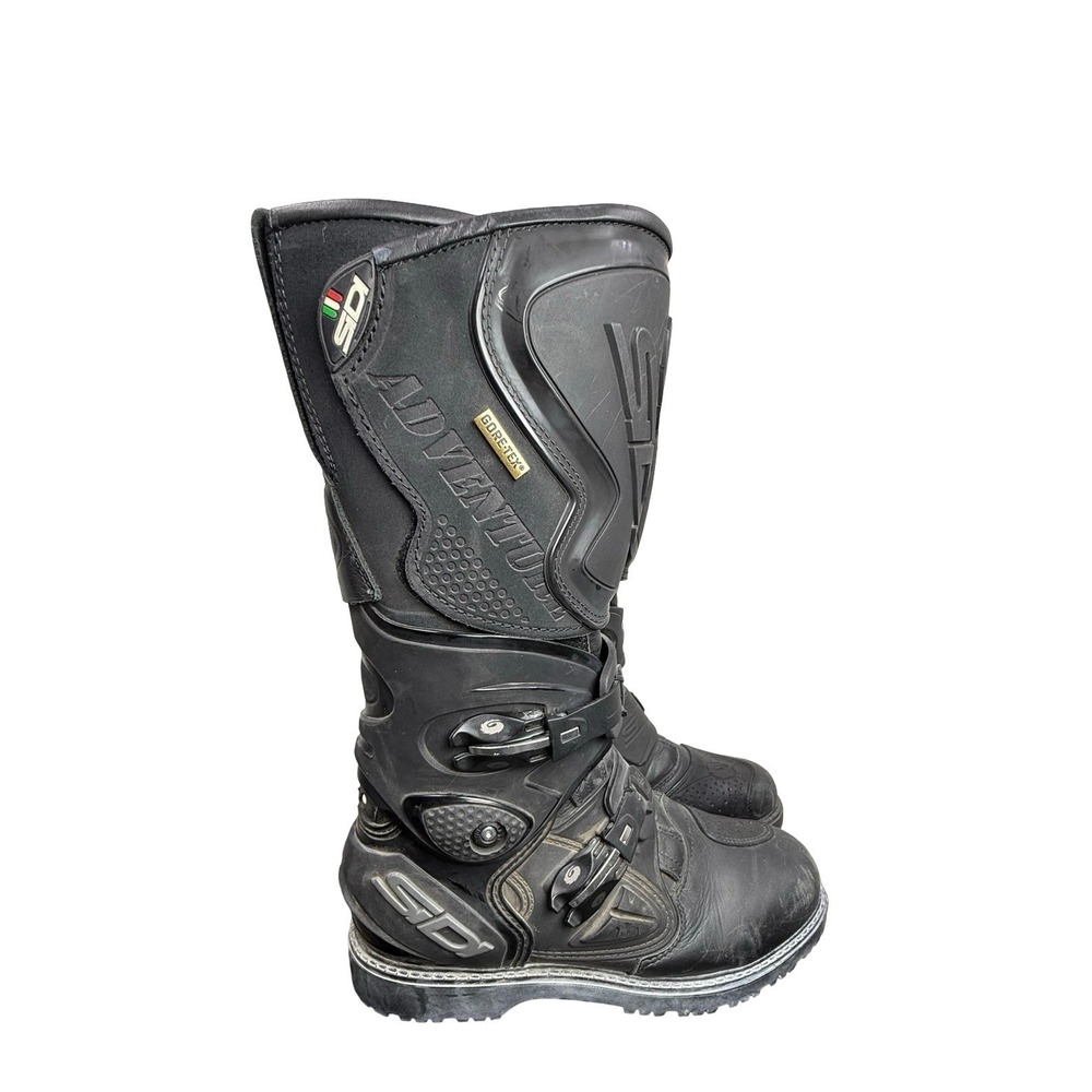 Sidi Adventure Gore-Tex Boots Mens 7.5 Black Dual Sport Touring Italy
